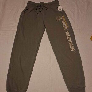 MTV Music Television‎ Shadow Green Sweatpants Joggers Women's Size Small